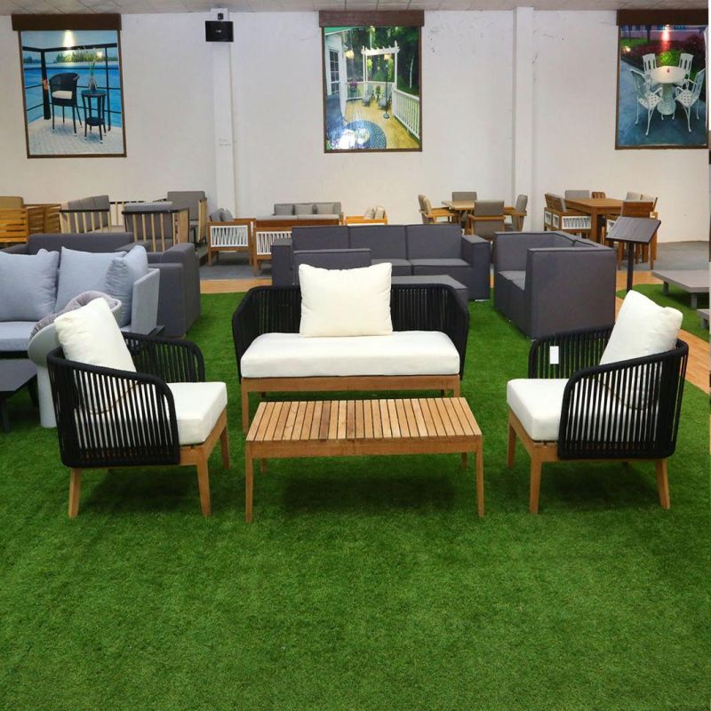 Rope Dining Set Patio Outdoor Home Modern Furniture Rope Dining Table and Chair Set