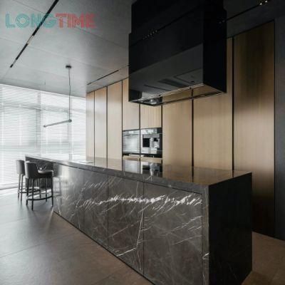 2021 Customization Matte Luxury Black Shake Lacquer Design Plywood Wood Kitchen Cabinet (KSC01)