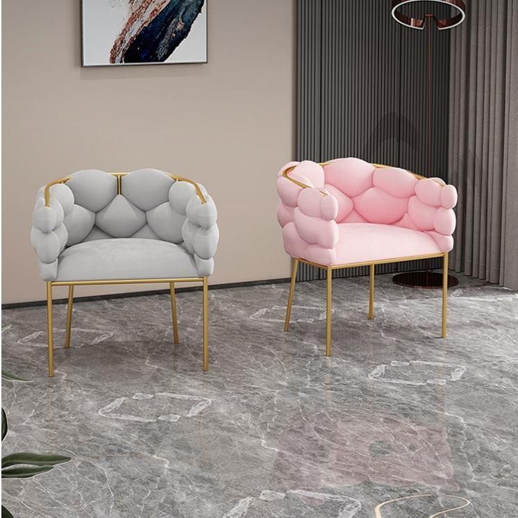 Light Luxury Fluffy Sofa Makeup Chair Velvet Armchair Nordic Leisure Furniture Waiting Chair Comfortable Back Dressing Chair