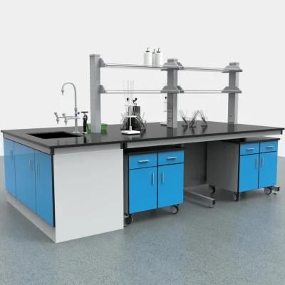 Wholesale Custom Pharmaceutical Factory Steel Lab Furniture Cover in Dispenser, Factory Cheap Price School Steel Lab Bench with Liner/