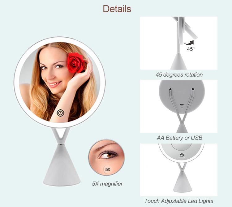 Touch Screen Make up LED Mirror Cosmetic Mirror 5X Magnifying Mirror
