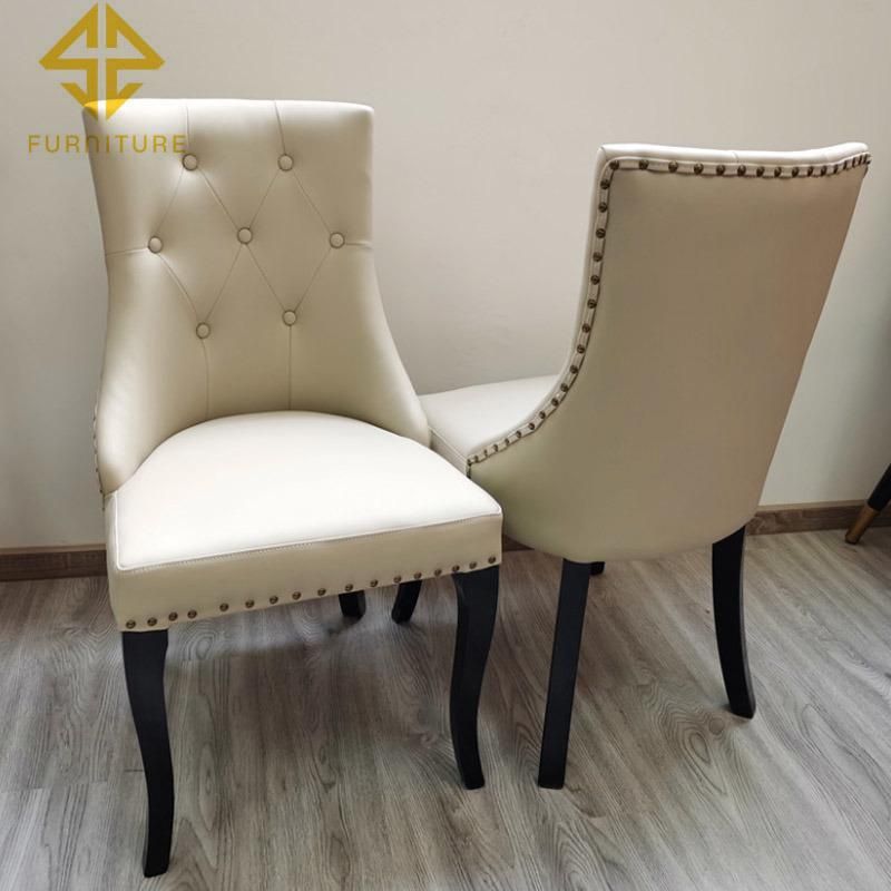 America Style Upholstered Leather Buttom Tufted Hotel Dining Chair