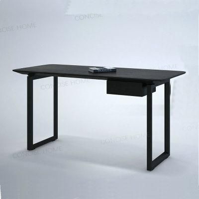 Concise Home Fty Direct Sale Modern Writing Table Wooden Top with Solid Wood Base Home Office Desk