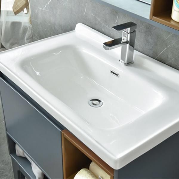 Modern Single Sink Bathroom Mirror Cabinet Wash Basin Bathroom Vanity