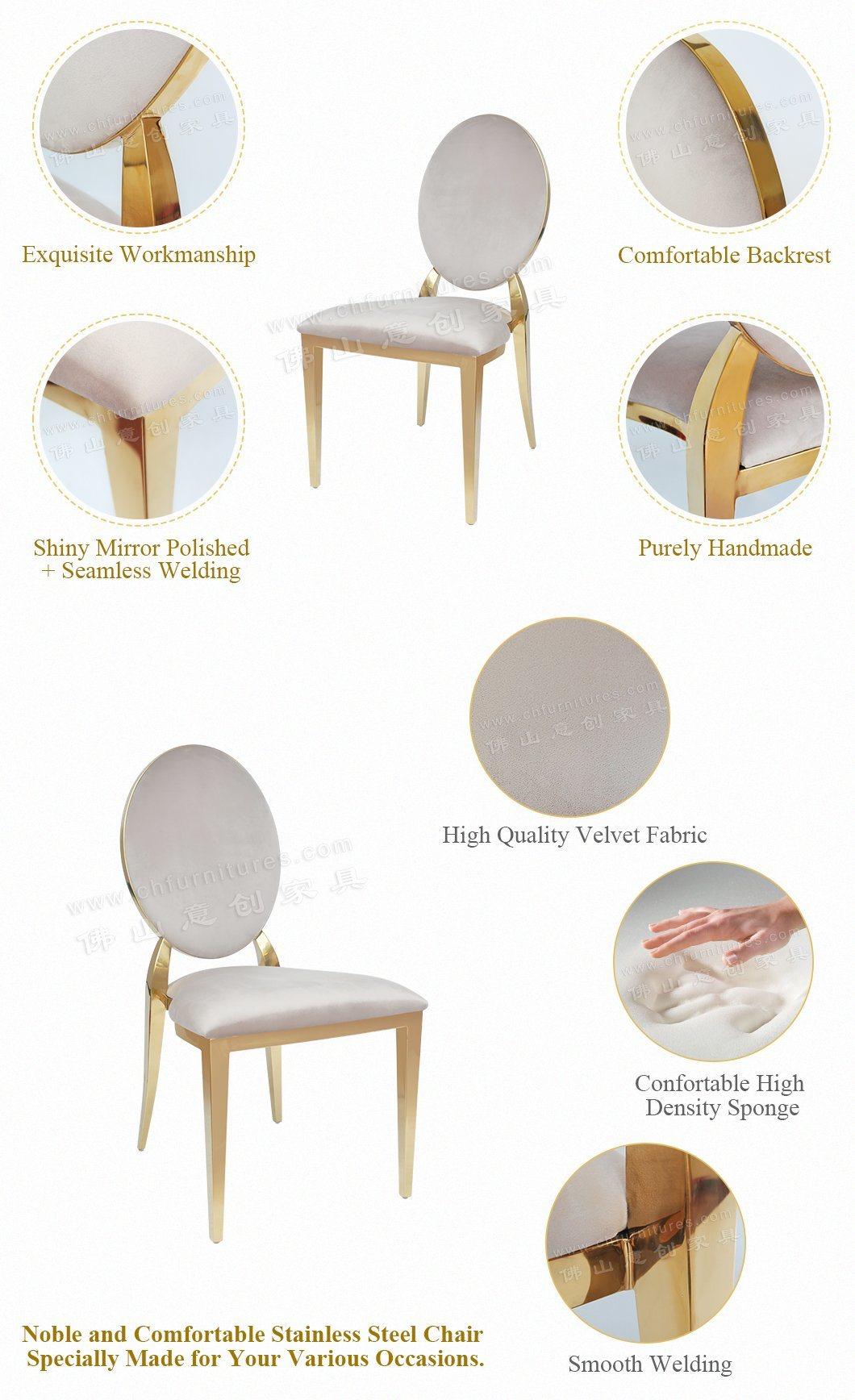 Hyc-Ss26D Foshan Wholesale Hot Sale Stainless Steel Fancy Wedding Chair for Banquet