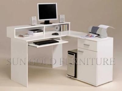 Cheap Price Office Study White Computer Desk with Cabinet (SZ-OD099)