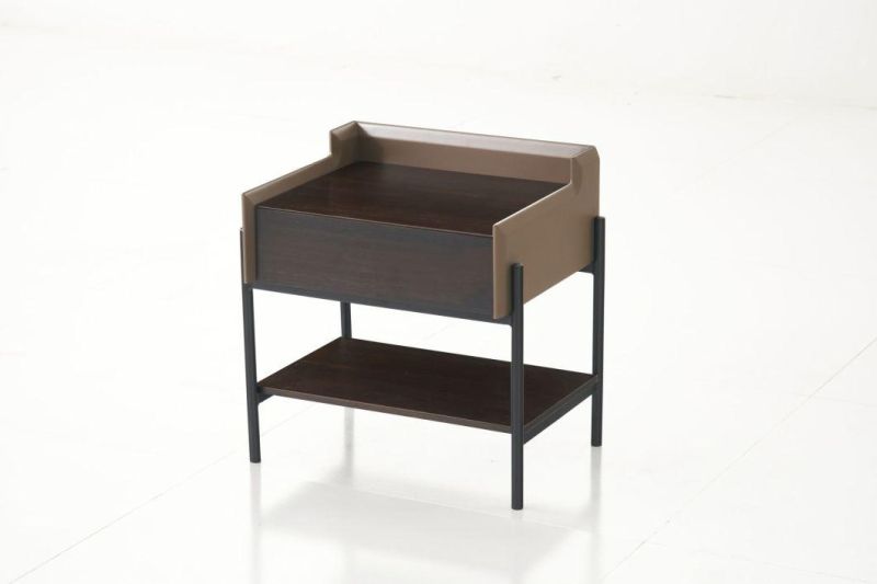 FL37 Night Stand/Eucalyptus Veneer / Steel Base Coating /Italian Modern Furniture in Home and Hotel