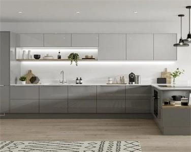 Minimalist Design Multifunctional High Grade Grey Melamine Kitchen Cabinet