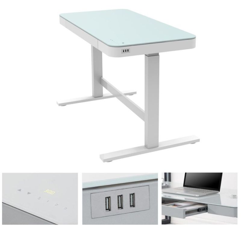 Adjustable Desk with Drawers