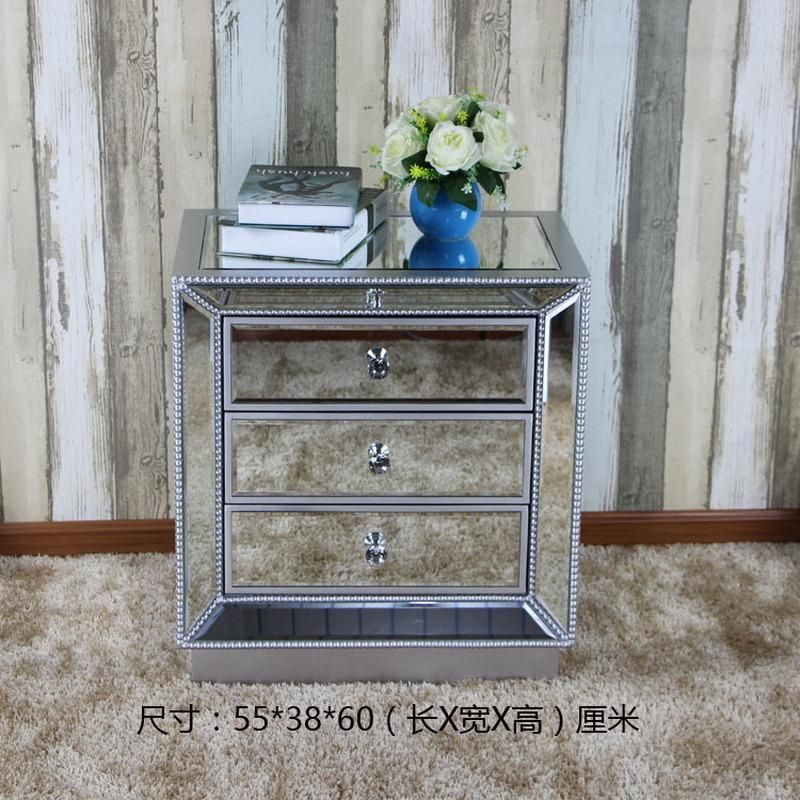 fashion Modern Design Bedside Cabinet Mirrored Furniture