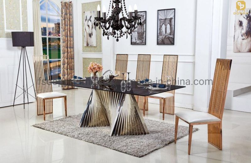 Hot Sale New Luxury Home Hotel Dining Room Furniture Dining Table Set with 8 Chairs-D28