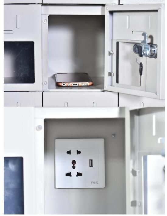 Metal 24 Doors Cellphone Charger Storage Lock Lockers Cabinets Electronic Cell Phone Charging Locker Modern Design Factory Price