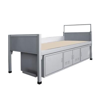 Single Metal Bed with Steel Small Cabinet