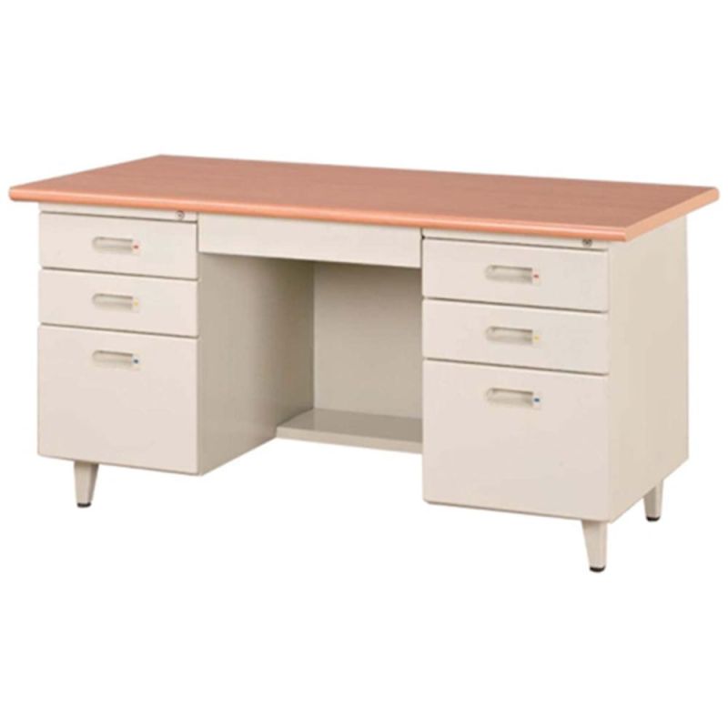 Knock Down Structure Metal Body Office Table with 3 Drawer