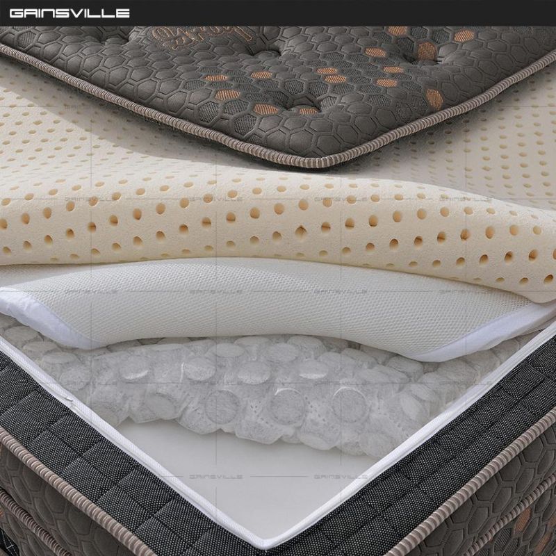 Luxury 5 Star Hotel Design Sleeping Latex Pocket Spring Queen Bed Mattress
