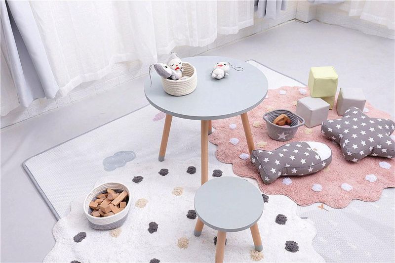 Factory Supply Modern Children Wooden Round Table and Chair Kids Furniture Set