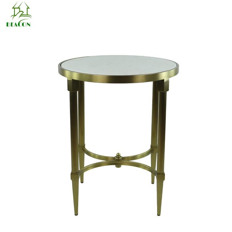 Durable Modern Unique Shape Marble Top Half Round Console Table