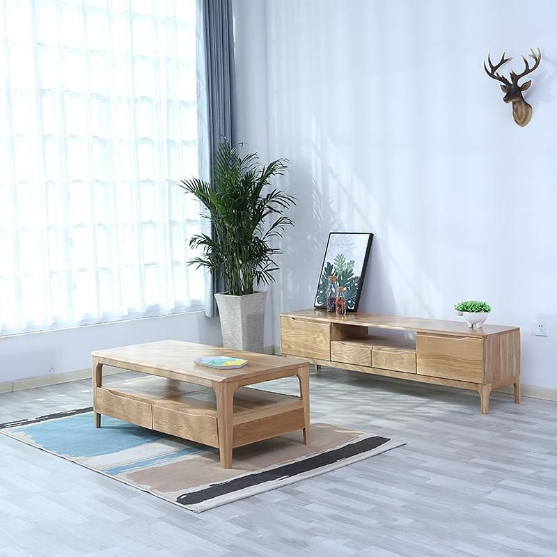 All Solid Wood White Oak Coffee Table Modern Minimalist Living Room Coffee Table 0088