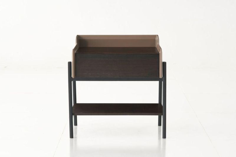 FL37 Night Stand/Eucalyptus Veneer / Steel Base Coating /Italian Modern Furniture in Home and Hotel