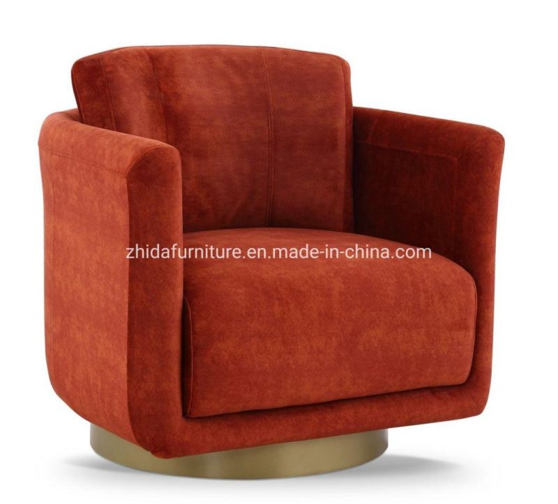 Bedroom Furniture Contemporary Style Golden Base Wooden Upholstery Fabric Chair