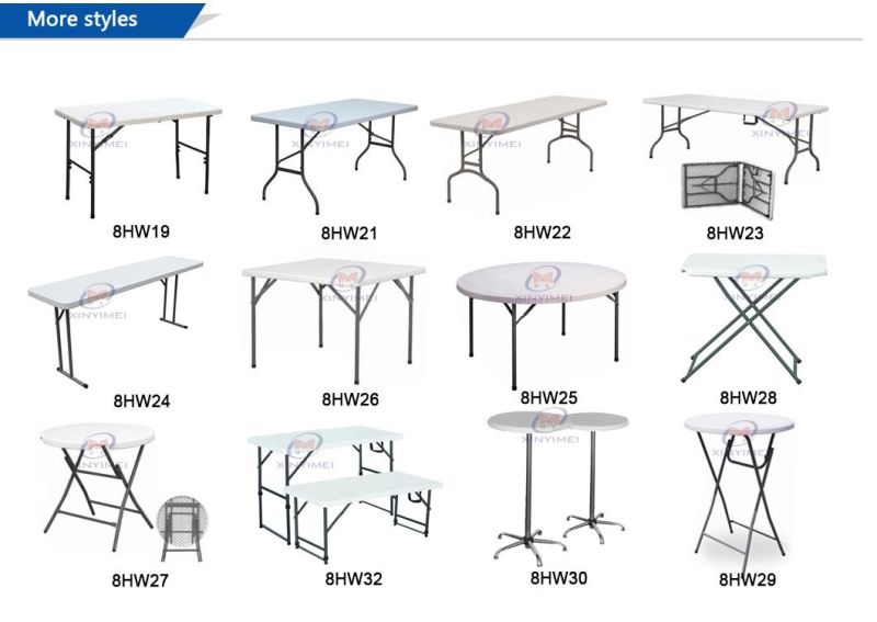 Modern Plastic Folding Furniture Rectangle Table for Outdoor