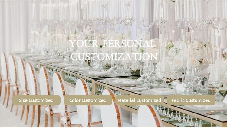 Modern Dining Furniture New Design Round Back Gold Stainless Steel Chair for Wedding