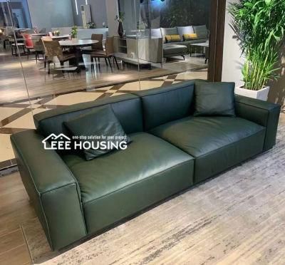 China Factory Supply Italian Luxury Design Sofa for Villa Hotel Home Apartment Contemporary Modern Upholstered Living Room Leather Sofa