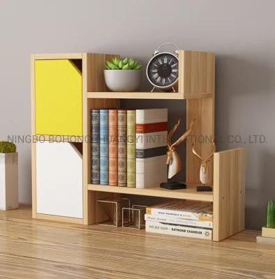 Wooden Desk Organizer Bookcase Bookshelf with Drawer