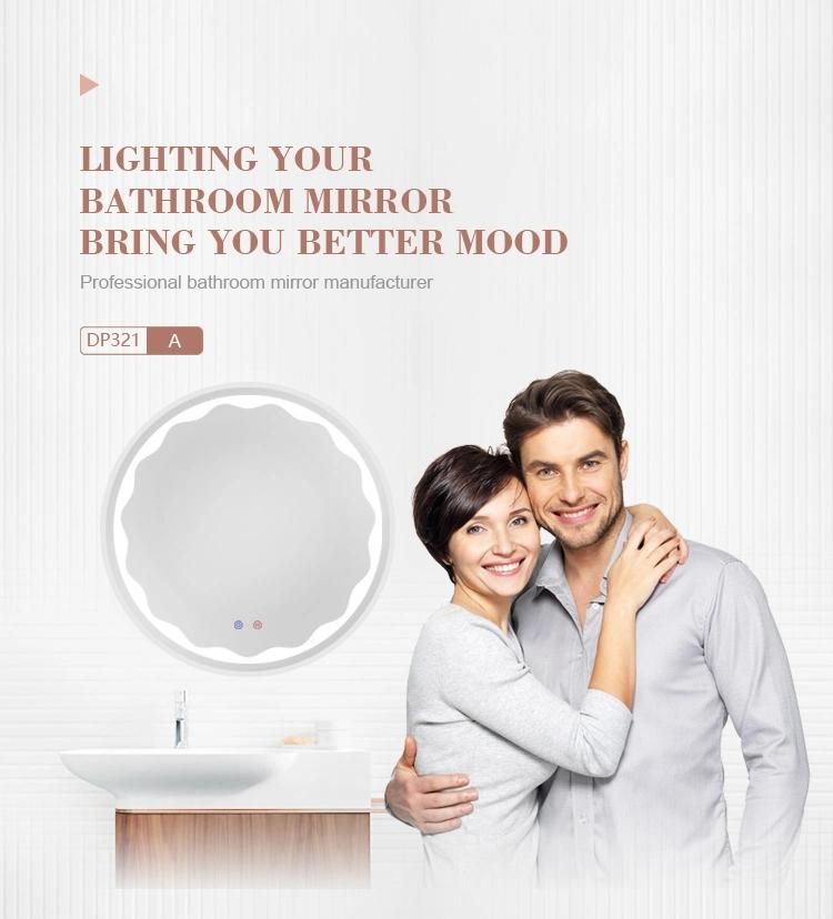 Popular Simple Waterproof Bathroom Mirror with Luxury LED