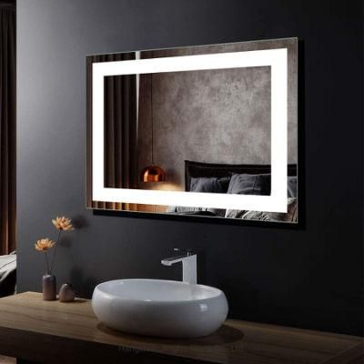 LED Backlit Mirror for Home Decoration Bathroom Make-up Wall Mounted Mirror with Touch Sensor &amp; Anti-Fog