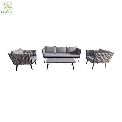 Patio Rattan Furniture Modern Design Outdoor Rope Weave Garden Lounge Sofa Set