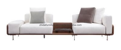 Modern Furniture Lobby Fabric Leather L Shape Living Room Sofa