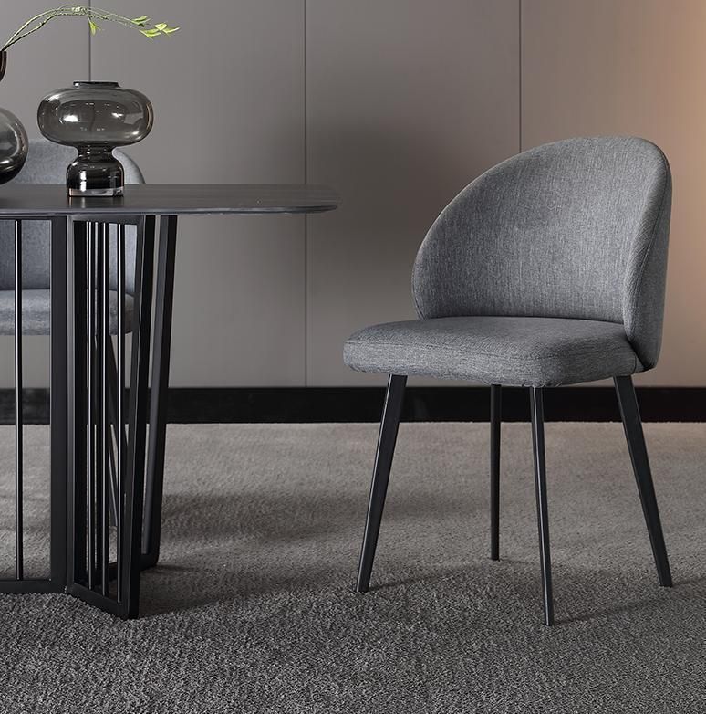 Modern Home Furniture Set Iron Base Kitchen Leather Dining Chairs