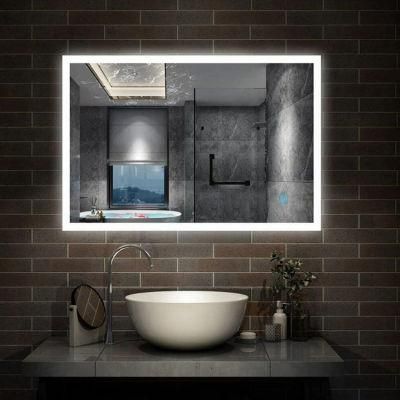 800X600mm Rectangle LED Wall Mount Lighted Mirror for Bathroom Factory