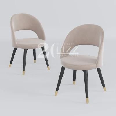 Wholesale High End Wooden Home Furniture Modern Velvet Fabric Bar Chair with Stainless Steel Legs