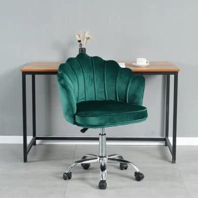 Lower Price Office furniture Chair Swivel 200 Kgs Flower Low Back Nordic Home Adjustable Computer Velvet Office Chair
