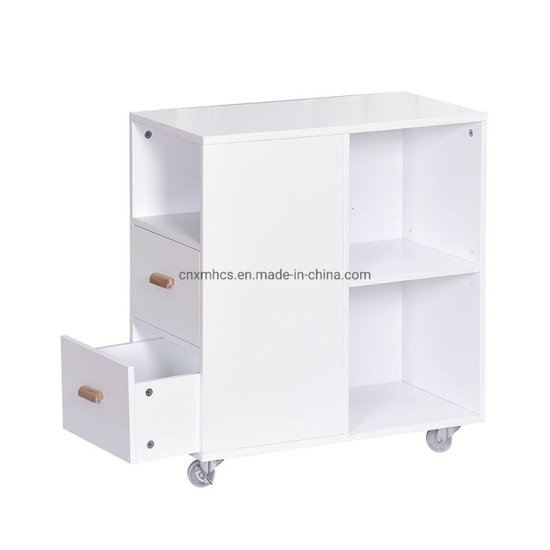 Multipurpose Wooden Storage Cabinet Printer Stand Moveable Ample Inner Storage Filing Rack Home Living Room Cabinets