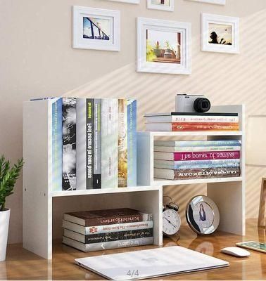Wood Desktop Bookshelf, Desktop Office Storage Rack, Wood Display Shelf-Free Style Display Stand Shelf, Corner Desk Storage Shelf