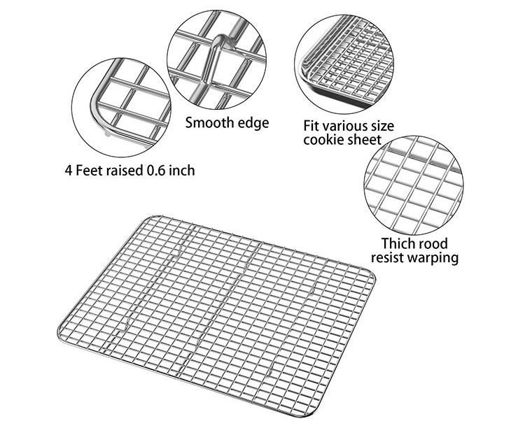 Modern Design Silver Color Stainless Steel Mesh Cooling Baking Products Rack