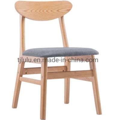 Nordic Minimalist Wholesale Cheap Fabric Upholstered Dining Room Chair Hotel Restaurant Cafe Kd Cushion Wooden Chair Furniture