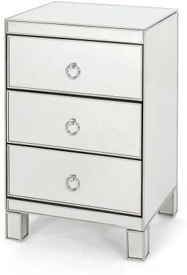Modern Mirrored 3 Drawer Cabinet Bedside Table for Hotel