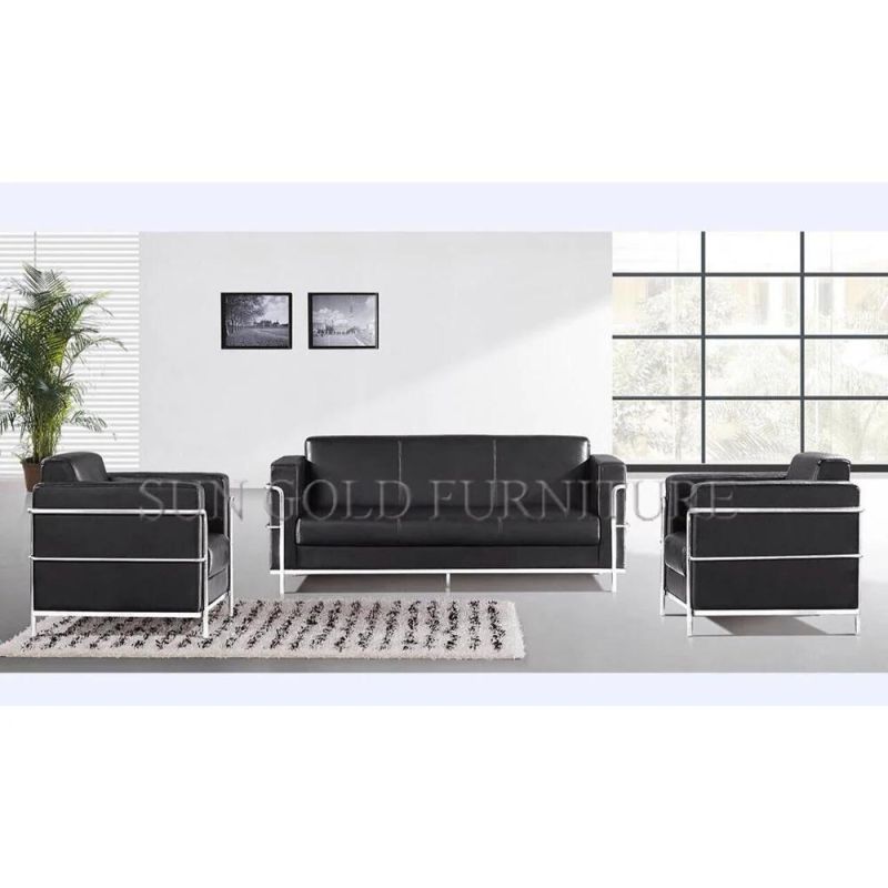 Cozy Reception Genuine Leather Waiting Couch Office Sofa Set (SZ-SF909)