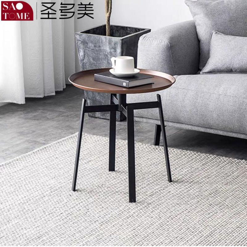 Simple Style Metal Frame Round Center Coffee Table