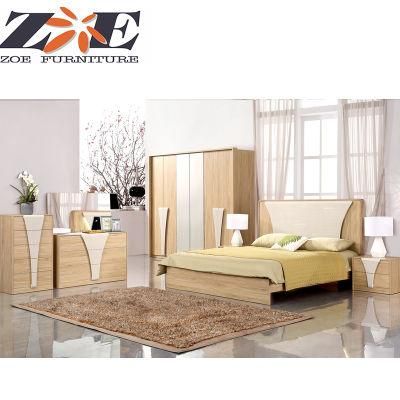 Modern Cheap MDF Bedroom Set Furniture with LED Light Bed