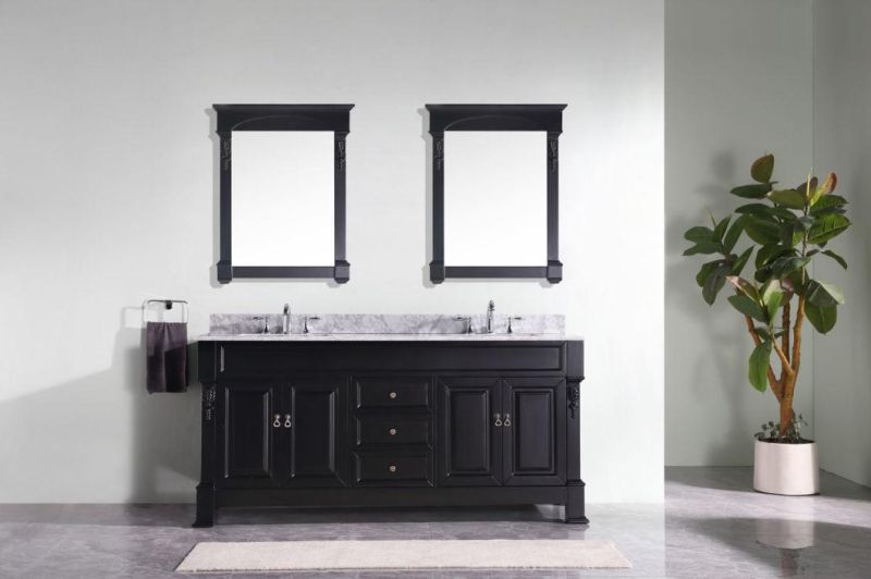 2022 New Black Double Sink Floor Type Bathroom Cabinet