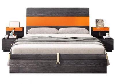 Home Furniture Simple Designs Full Size Wooden Upholstered Beds