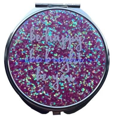 Glitter Decoration Makeup Compact Mirror for Promotion