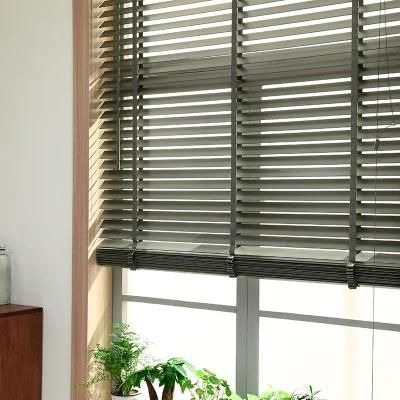 Home and Office Wooden/PVC Motorized Venetian Blinds with White Venetian Slats