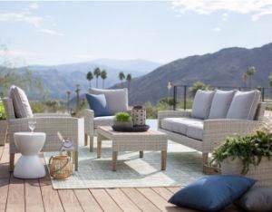 Modern Leisure Fabric Aluminium Resin Wicker Sectional Furniture Outdoor Recliner Sofa