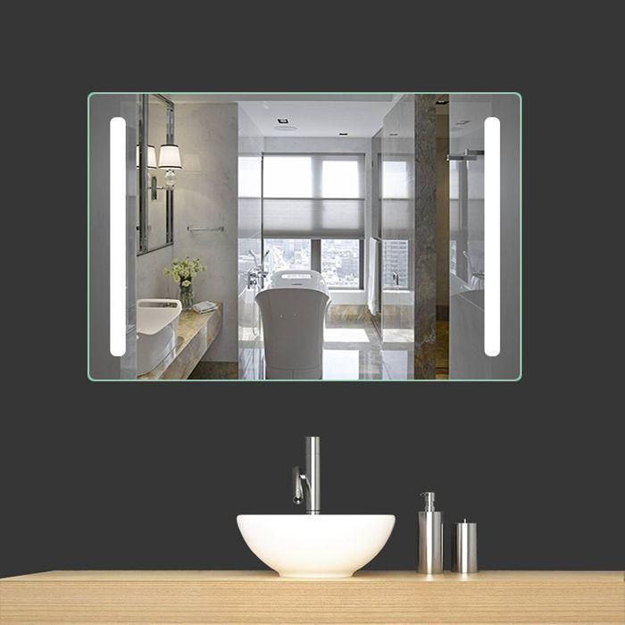 Wall Mounted Home Decoration Hotel Bathroom LED Lighted Mirror with Touch Sensor Defogger